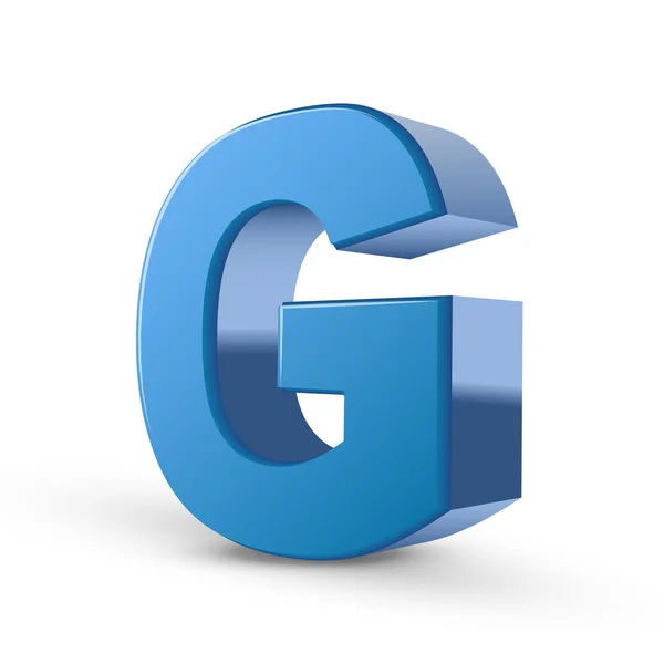 3D blå bokstaven G — Stock vektor