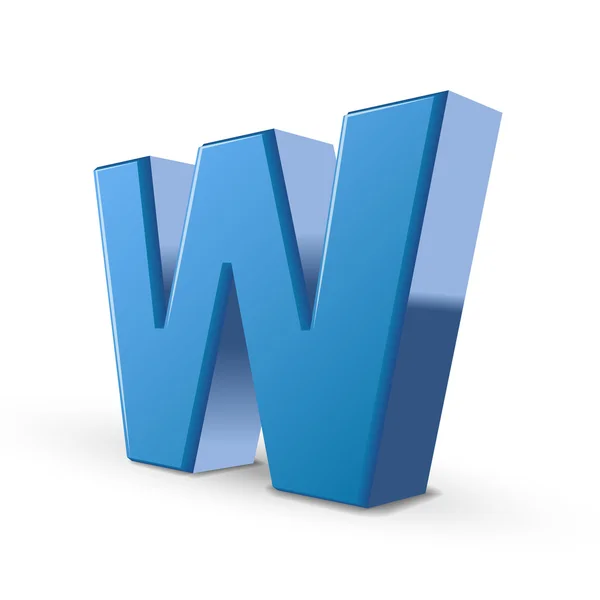 3D modré písmeno W — Stockový vektor