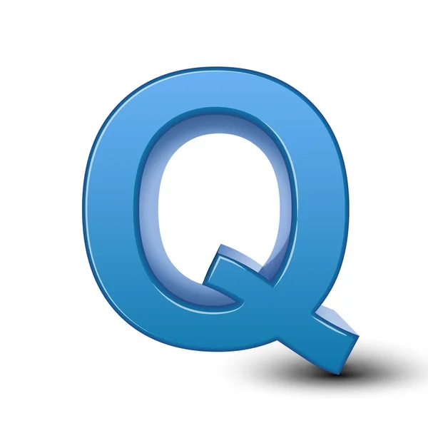 3d blue letter Q — Stock Vector