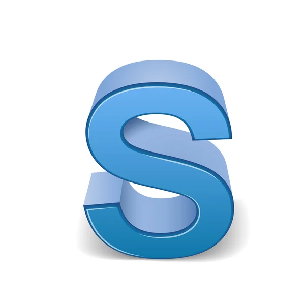 3D kék S betű — Stock Vector