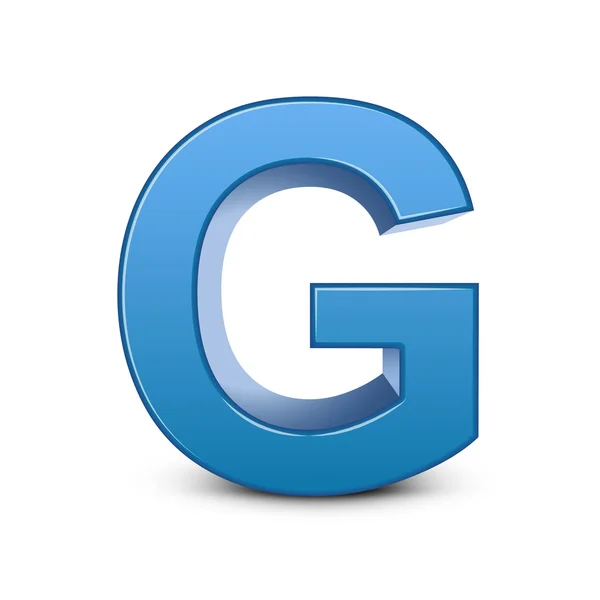 3D kék G betű — Stock Vector