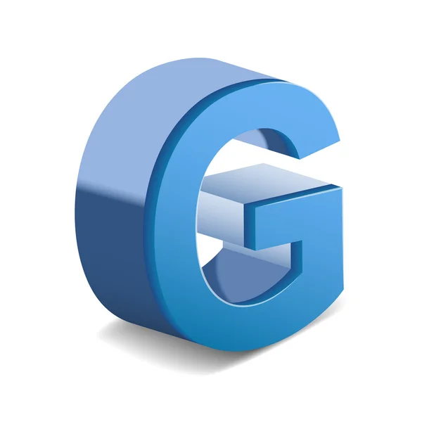 3d синя літера G — стоковий вектор