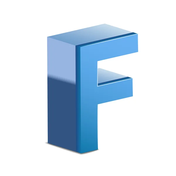 3d lettre bleue F — Image vectorielle