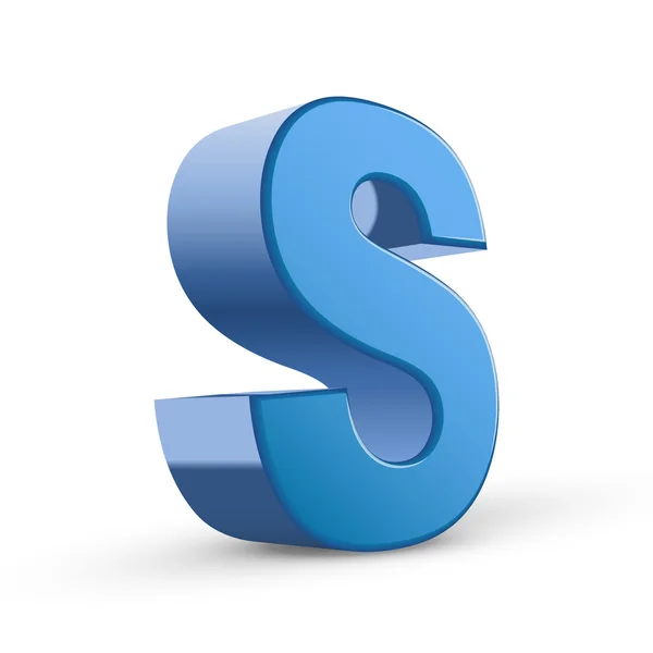 3d lettera blu S — Vettoriale Stock