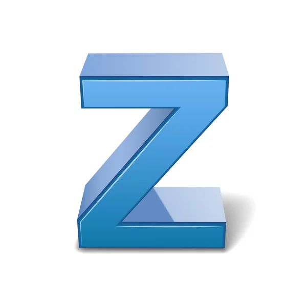3D modré písmeno Z — Stockový vektor
