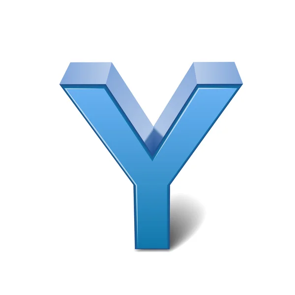 3d blue letter Y — Stock Vector