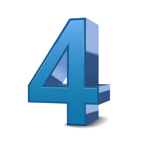 Цифра 4 синяя картинка