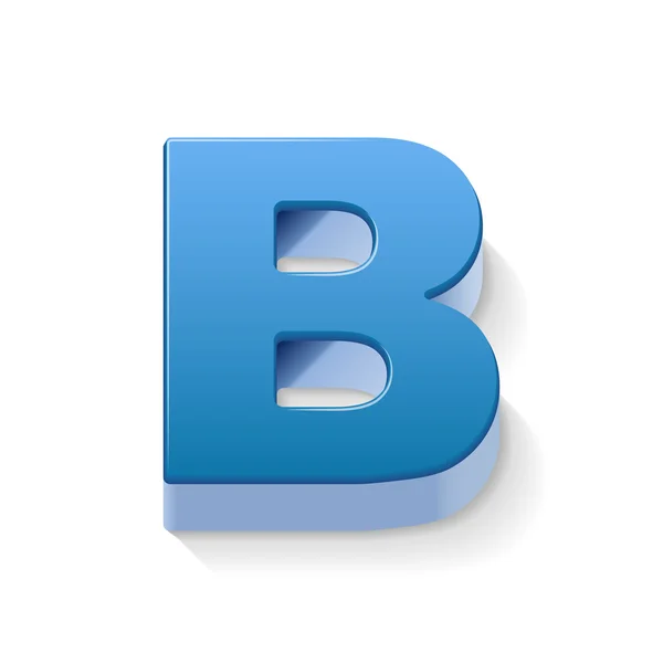 3d blue letter B — Stock Vector