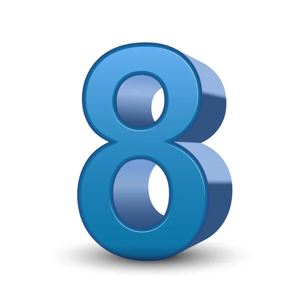 3D parlak mavi sayı 8 — Stok Vektör