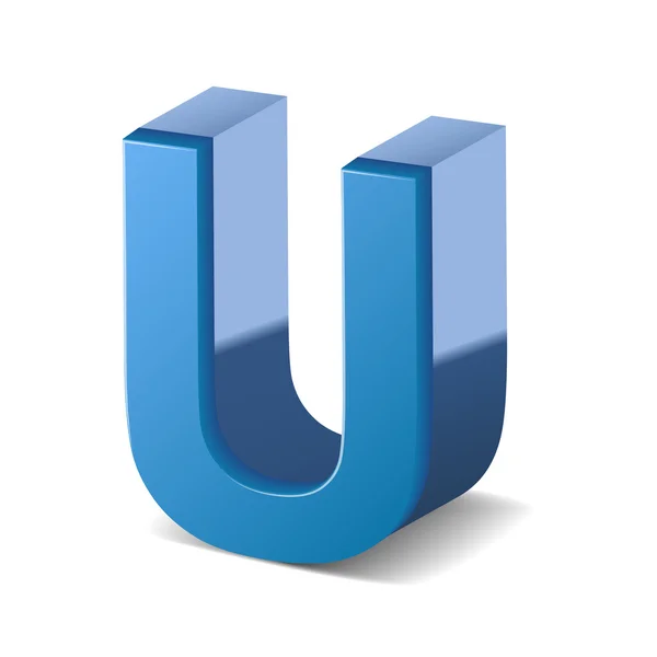 3d blue letter U — Stock Vector