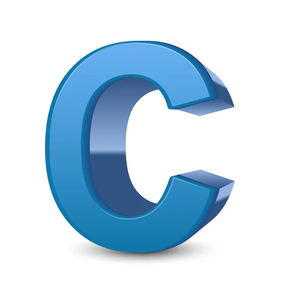 3d blue letter C — Stock Vector