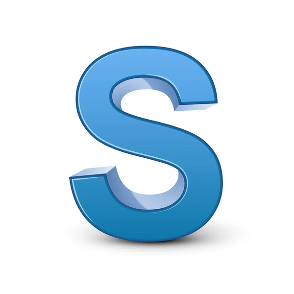 3D kék S betű — Stock Vector