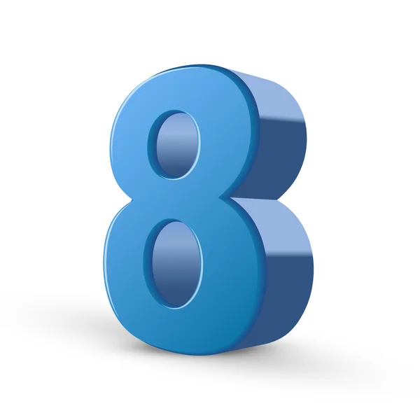 3d bleu brillant numéro 8 — Image vectorielle