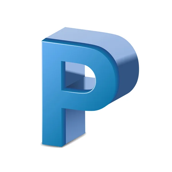3D mavi mektup P — Stok Vektör