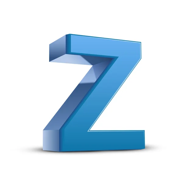 3d lettera blu Z — Vettoriale Stock