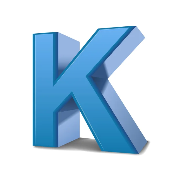 3d lettera blu K — Vettoriale Stock