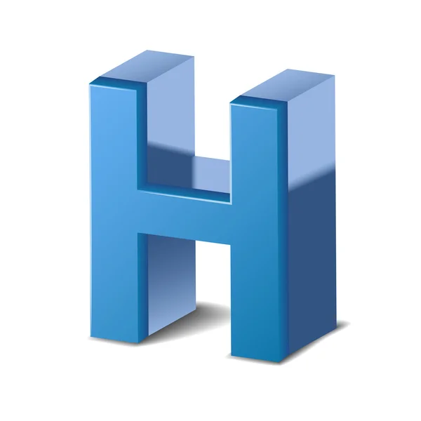 3D-blauwe letter H — Stockvector