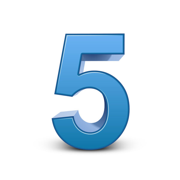 3d блестящий синий номер 5
