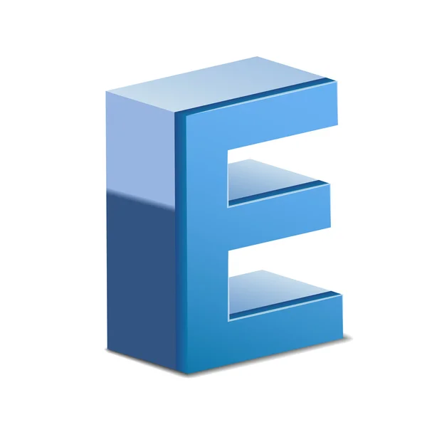 3D-blauwe letter E — Stockvector