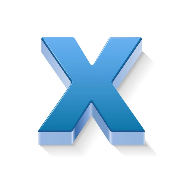 3d sininen kirjain X — vektorikuva