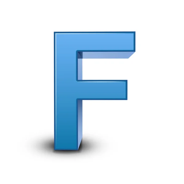 3D mavi mektup F — Stok Vektör