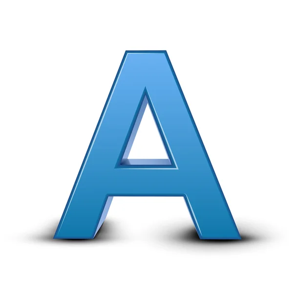 3d blue letter A — Stock Vector