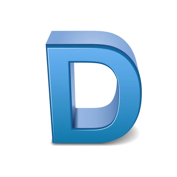 3d blue letter D — Stock Vector