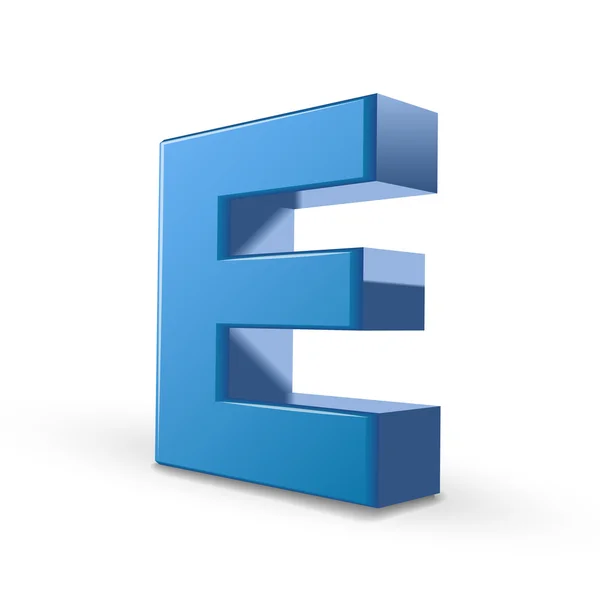 3D kék E betű — Stock Vector
