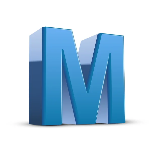 3d lettre bleue M — Image vectorielle