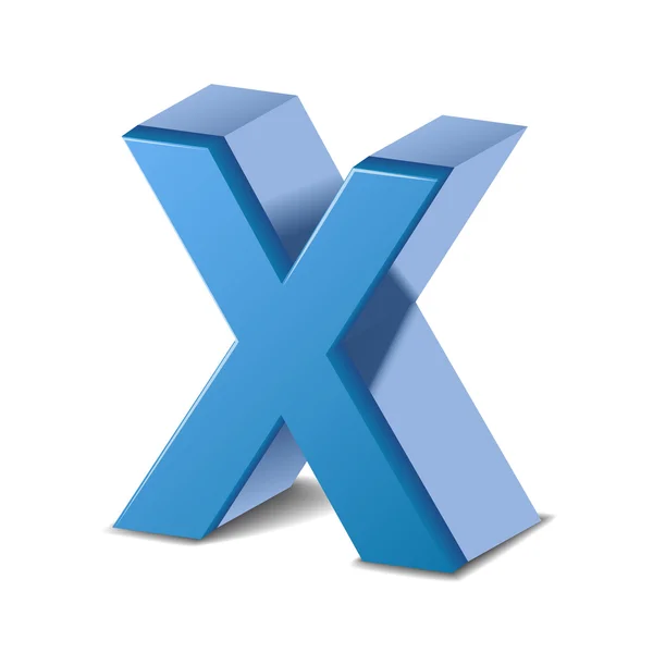 3d lettre bleue X — Image vectorielle