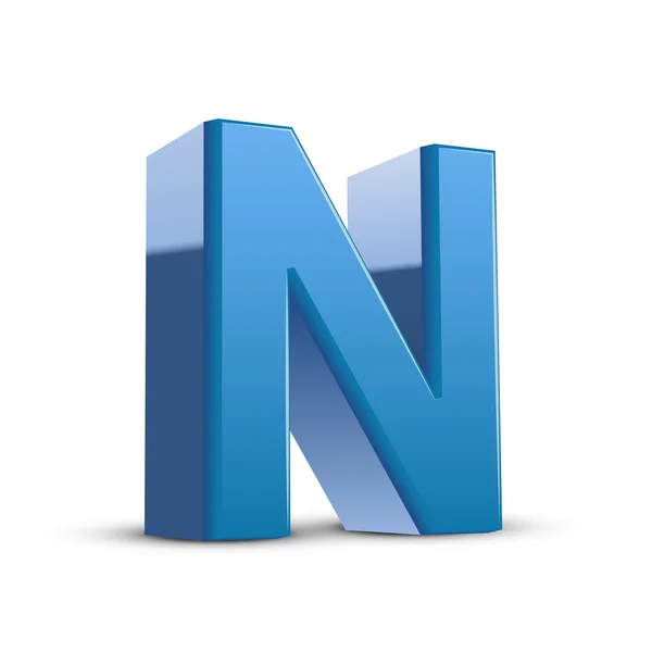 3d blue letter N — Stock Vector