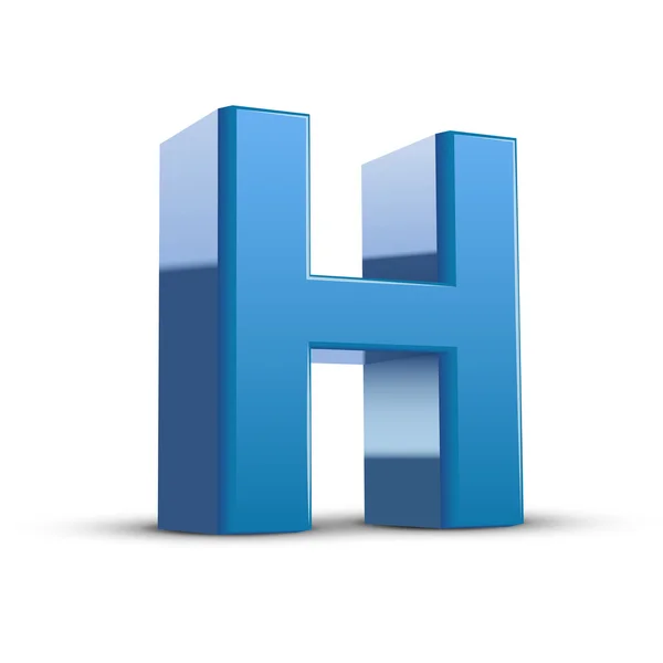 3D mavi mektup H — Stok Vektör