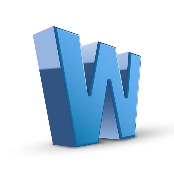 3D-blauwe letter W — Stockvector