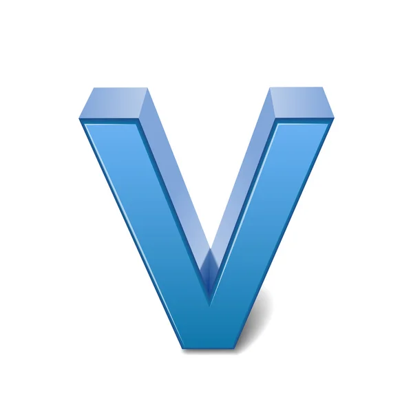 3d blue letter V — Διανυσματικό Αρχείο