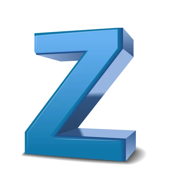3d blue letter Z — Stock Vector