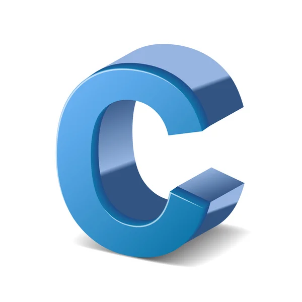 3d blue letter C — Stock Vector