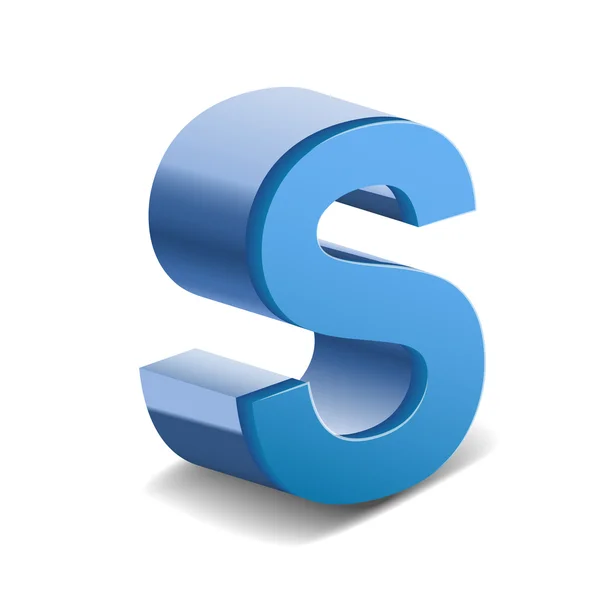 3d blue letter S — Stock Vector