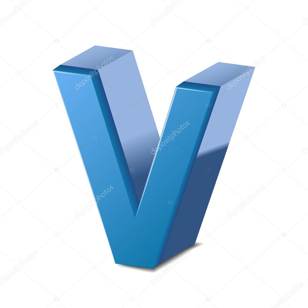 3d Blue Letter V Stock Vector Image By C Kchungtw