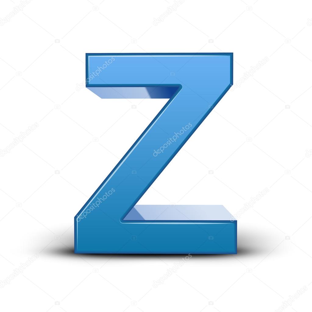 3d blue letter Z