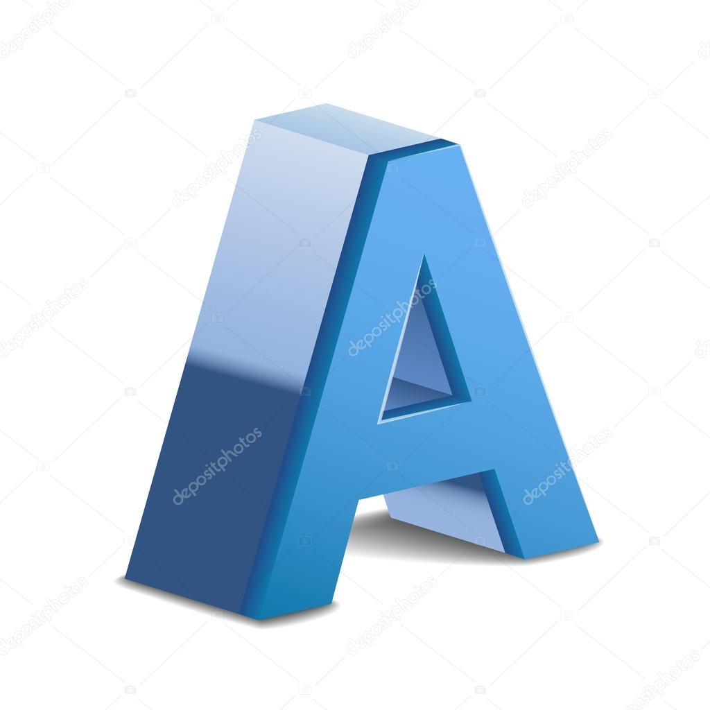 3d Blue Letter A Stock Vector C Kchungtw 121739674