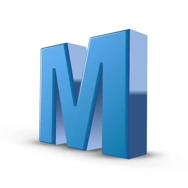 3d lettera blu M — Vettoriale Stock