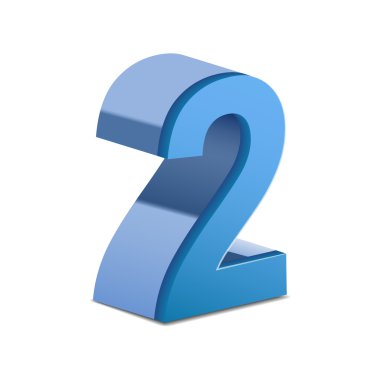 3D parlak mavi numarası 2