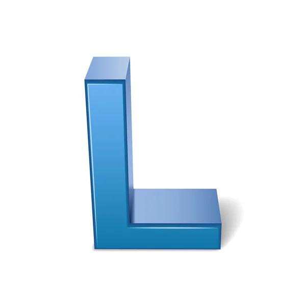 3d lettre bleue L — Image vectorielle