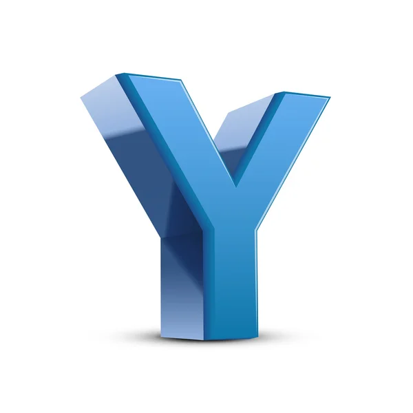 3D blå bokstaven Y — Stock vektor