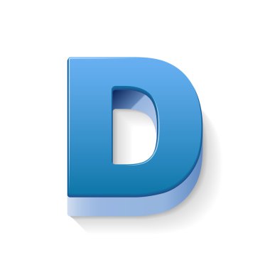 3D mavi mektup D 