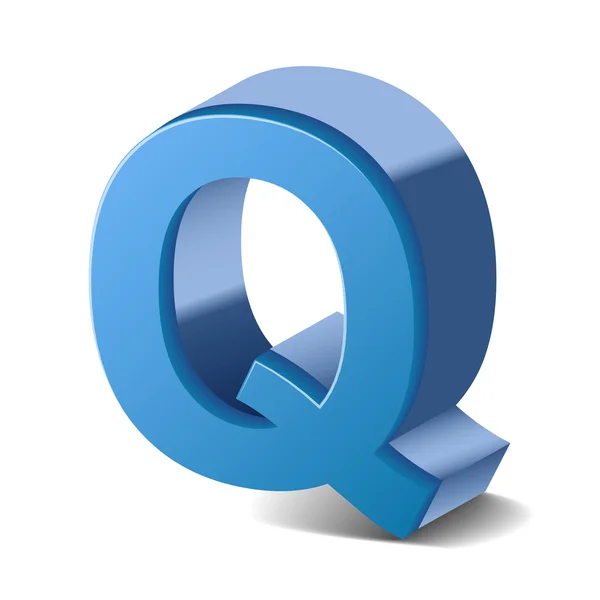 3d blue letter Q — Stock Vector