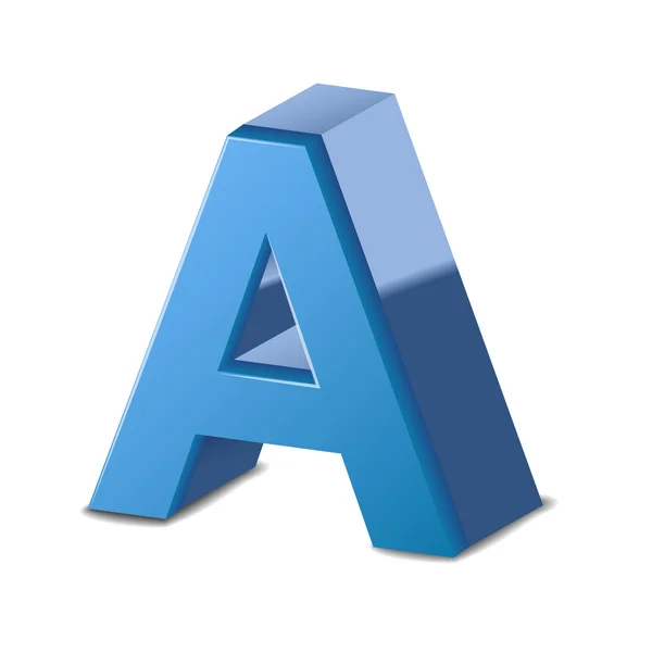 3D-blauwe letter A — Stockvector