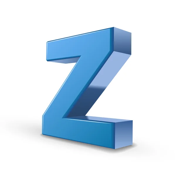 3D modré písmeno Z — Stockový vektor