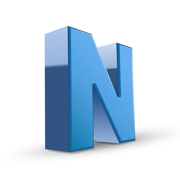 3d blue letter N — Stock Vector