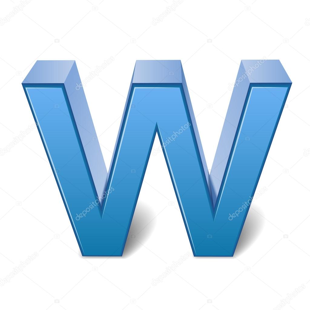 3d blue letter W Stock Vector by ©kchungtw 121863624